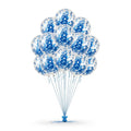 10 Blue Confetti Balloon Set