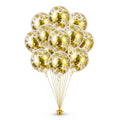 10 Golden Confetti Balloon Set