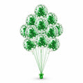 10 Green Confetti Balloon Set