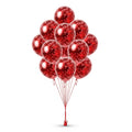 10 Red Confetti Balloon Set