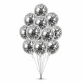10 Silver Confetti Balloon Set