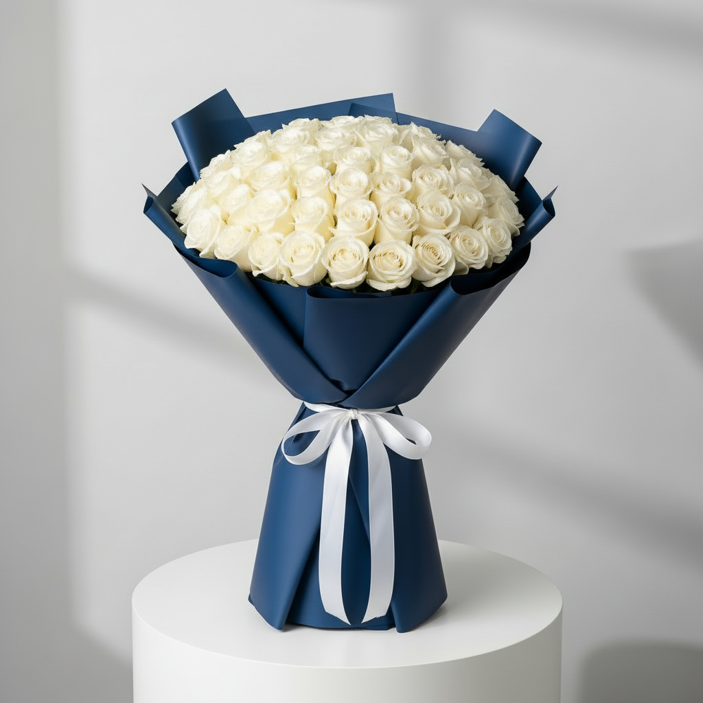151 White Rose Bouquet