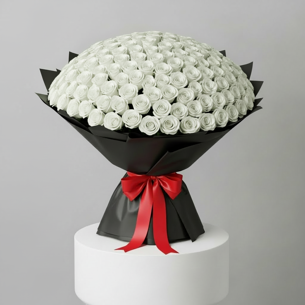 500 White Rose Bouquet