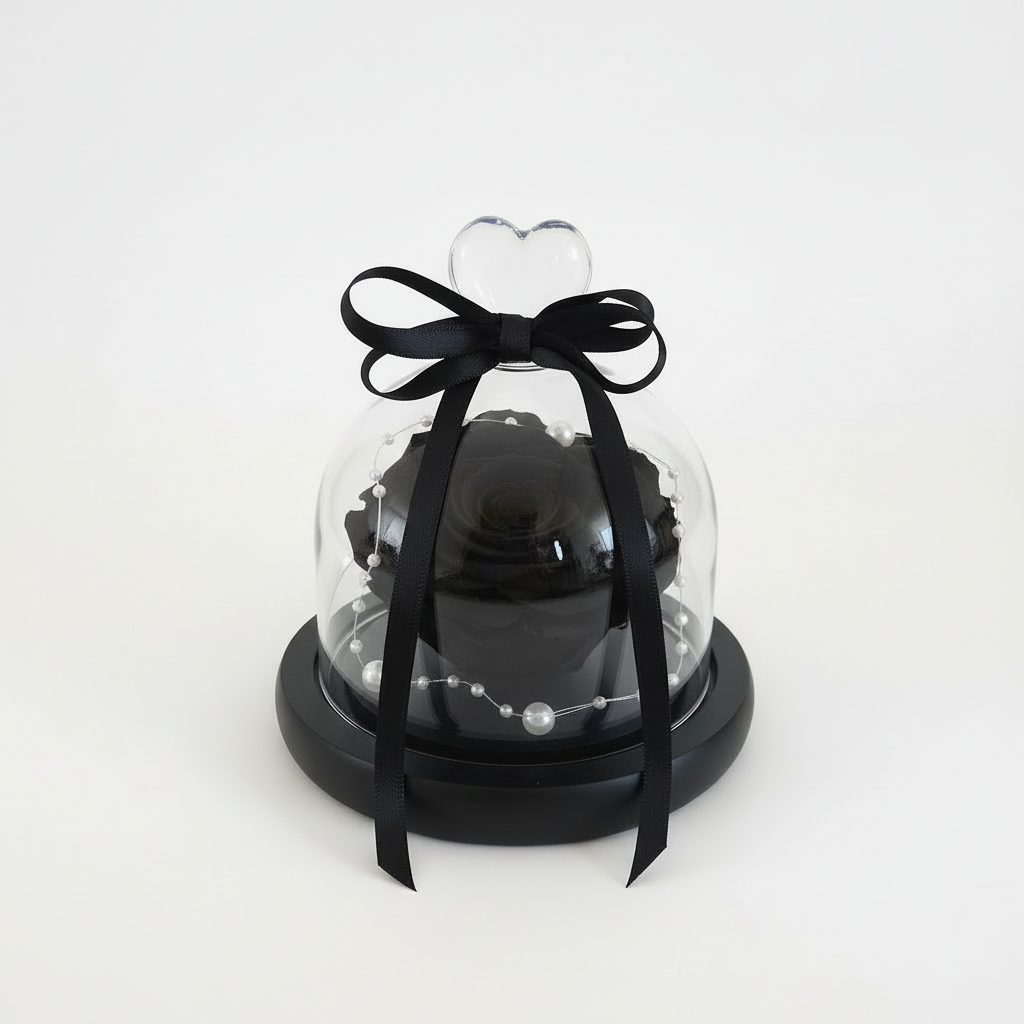 Black Small Preserved Rose