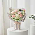 Pink Roses Carnations Hydrangea Bouquet