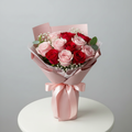 10 Pink & Red Rose Bouquet