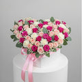 Pink Roses Carnations Heart Box