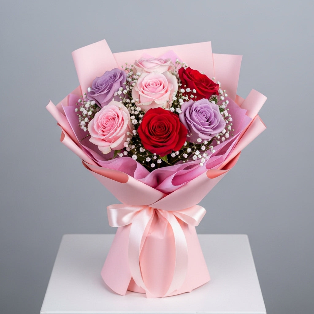 Blush Trio Rose Bouquet