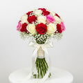 Red Pink White Roses Bouquet