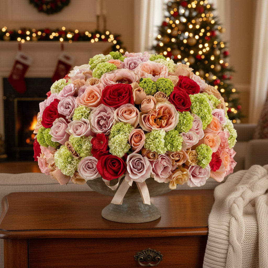 Chartreuse Blush Dome Floral Arrangement