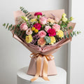 Pink Peach Yellow Roses Carnations