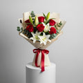 Red Roses White Lilies Eid Bouquet