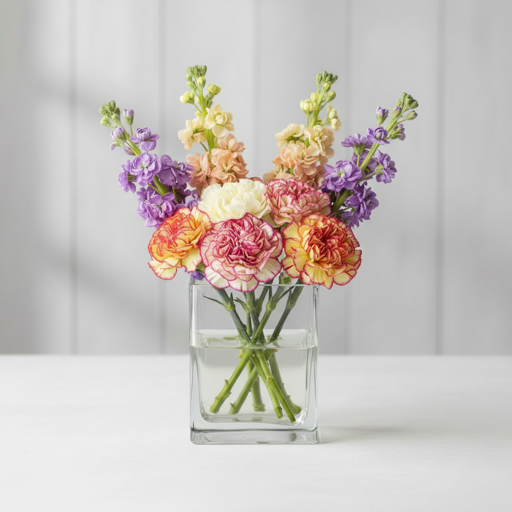 Multicolor Carnations Matthiola Bouquet