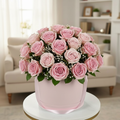 Pink Roses Christmas Vase Arrangement
