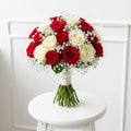 Red White Roses Bridal Bouquet