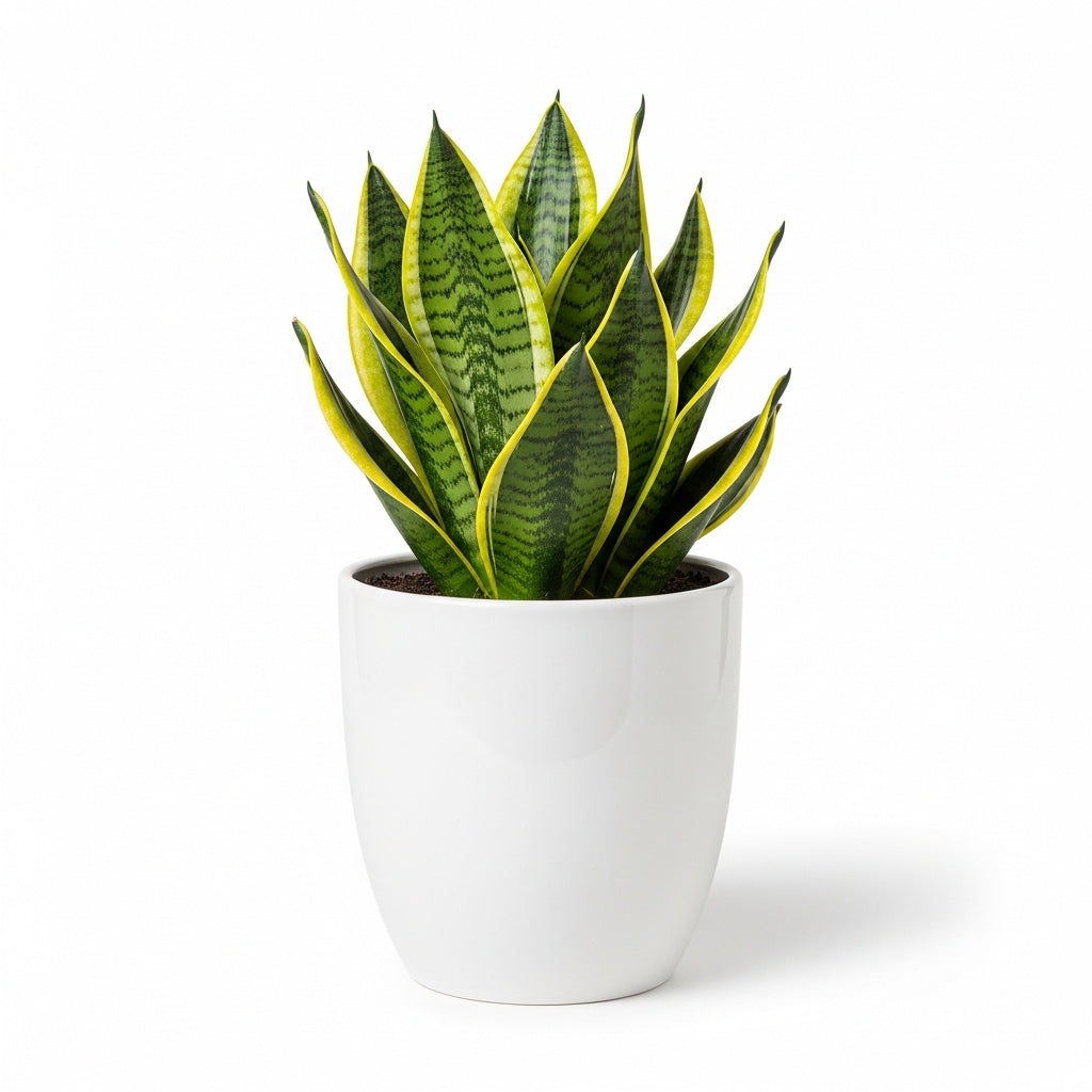 Evergreen Snake Plant Ceramic Pot