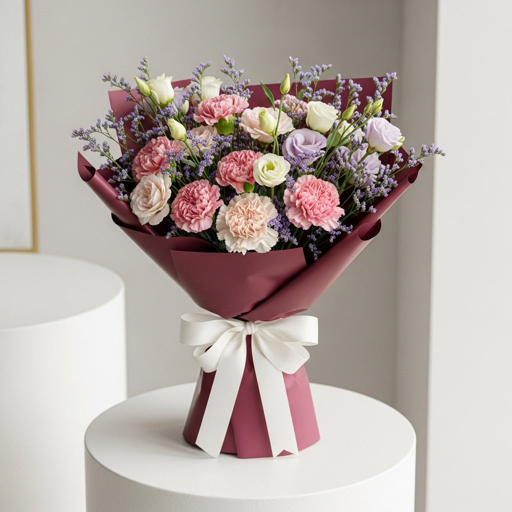Multicolor Carnations Eustoma Celebration Bouquet