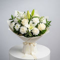 White Roses Carnations Lilies Bouquet