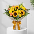 Sunflowers Yellow Lilies Carnations Bouquet