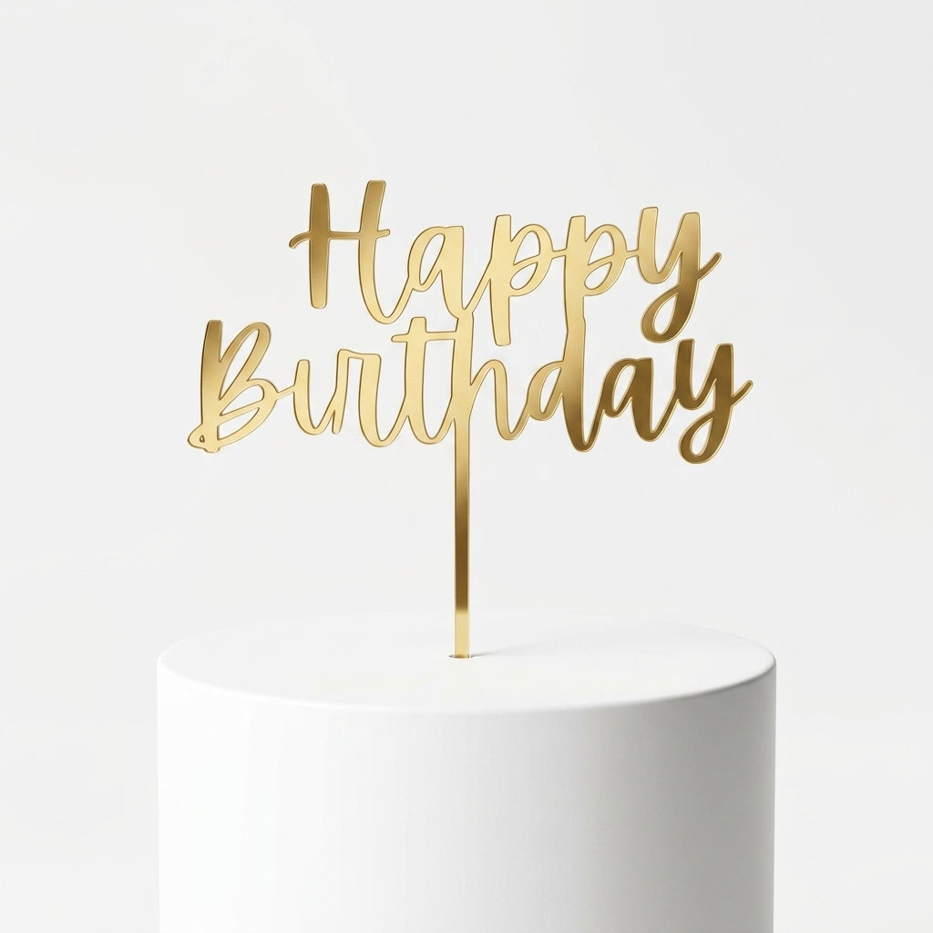 Gold Birthday Cake Topper