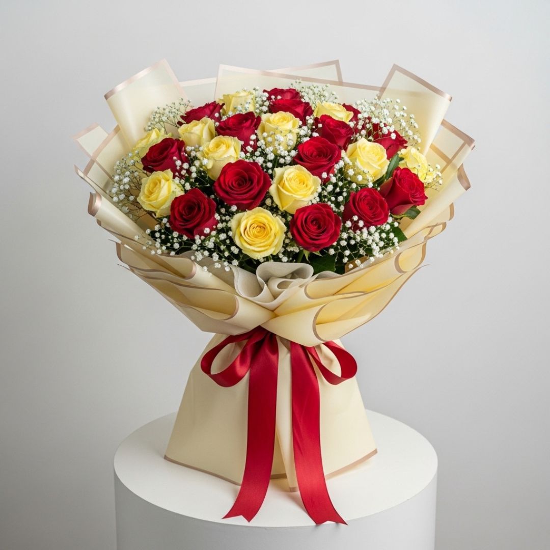 Red Yellow Roses Celebration Bouquet