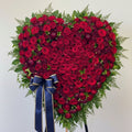 Red Roses Sympathy Heart Arrangement