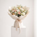 White Pink Peach Roses Bouquet