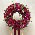 Red Pink Roses Sympathy Wreath
