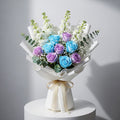 Blue Purple Roses Matthiola Bouquet