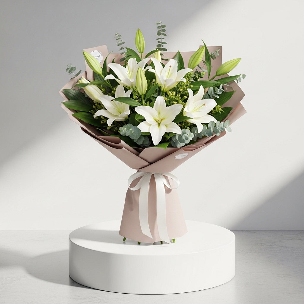 White Lilies Elegant Gift Bouquet