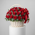 Red Roses Elegant Basket Arrangement