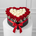 Red White Roses Heart Box