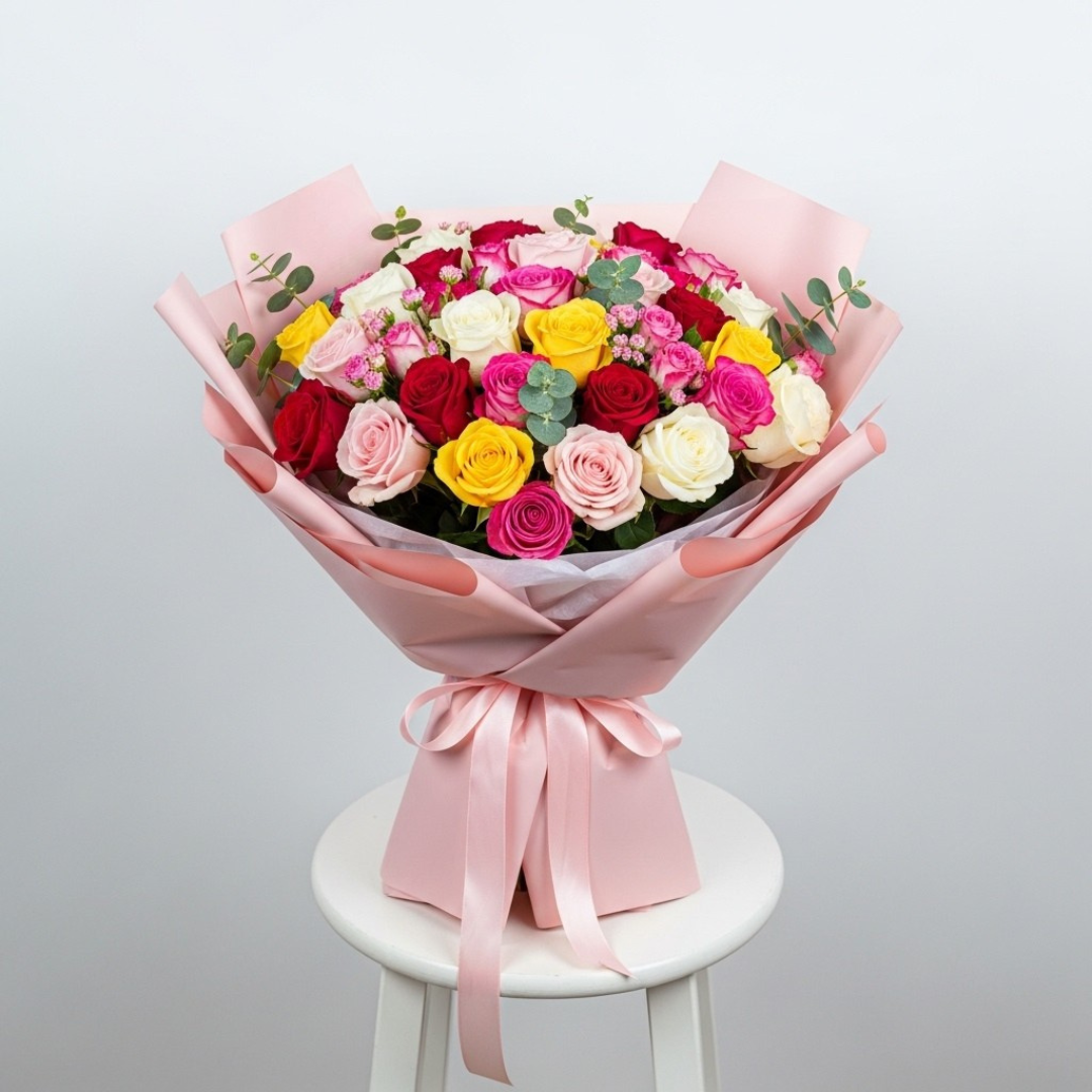 Mixed Color Roses Bouquet