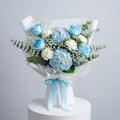 Blue Roses Hydrangea Graduation Bouquet