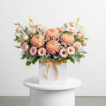 Pink Eustoma Peach Chrysanthemums Box