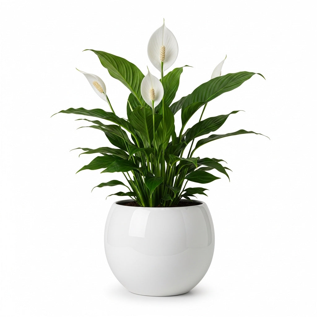 Serene Peace Lily Ceramic Pot
