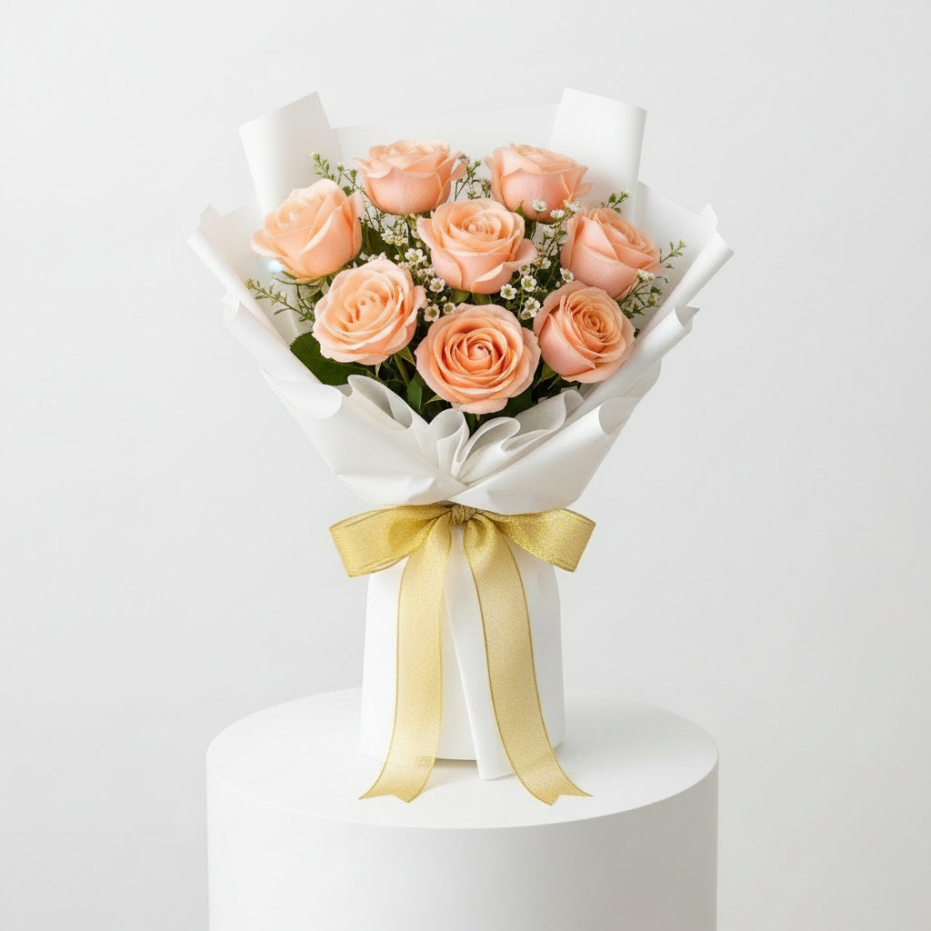 Peach Bliss Rose Bouquet