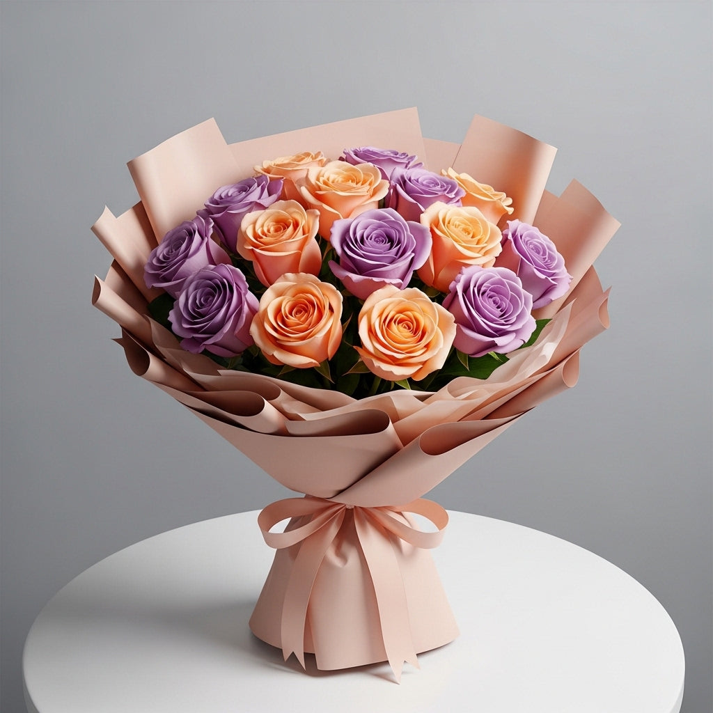 Peach Purple Bouquet