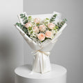 Peach Roses Matthiola Graduation Bouquet