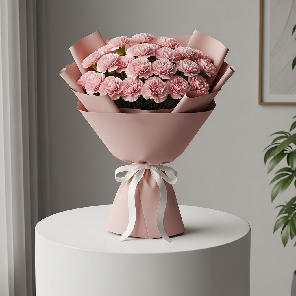 Pink Roses Lilies Carnations Bouquet