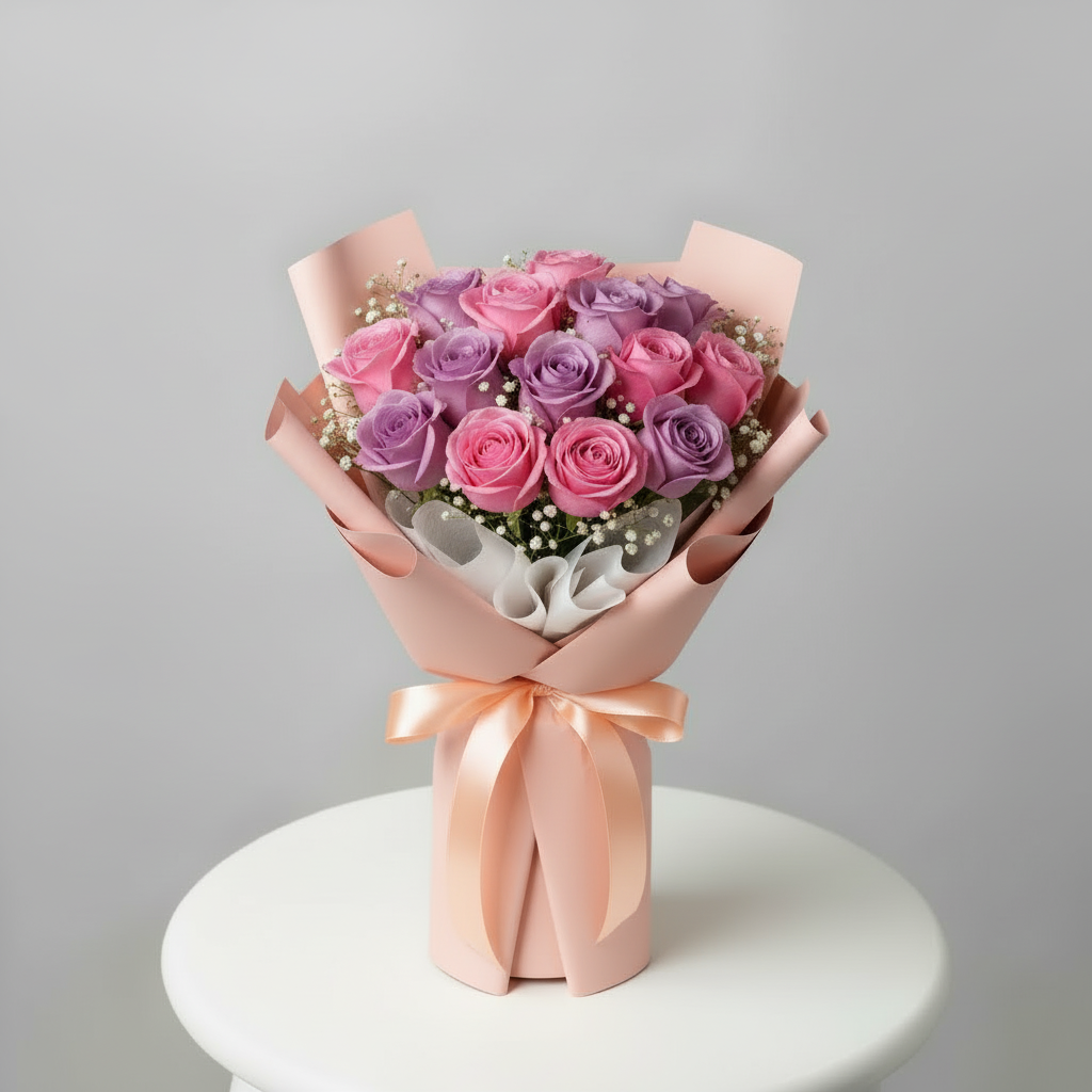 Pink Purple Rose Bouquet
