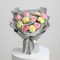 Pink Roses & Yellow Carnations Bouquet