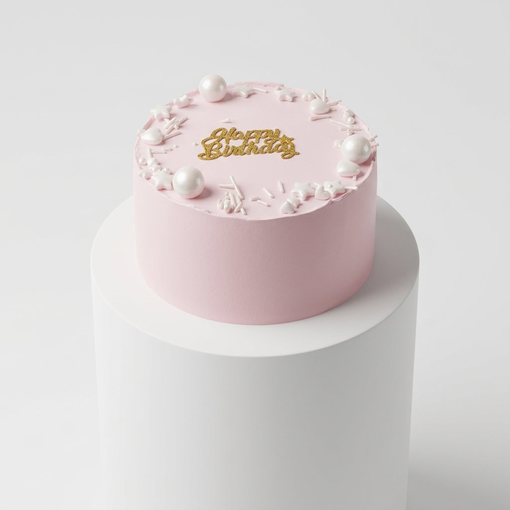 Pink Vanilla Cream Cake
