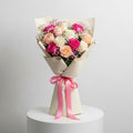 Pink, Peach & White Roses Bouquet