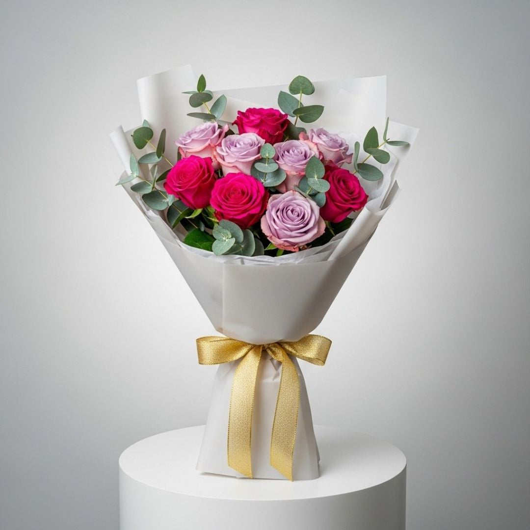 Pink & Purple Roses Bouquet
