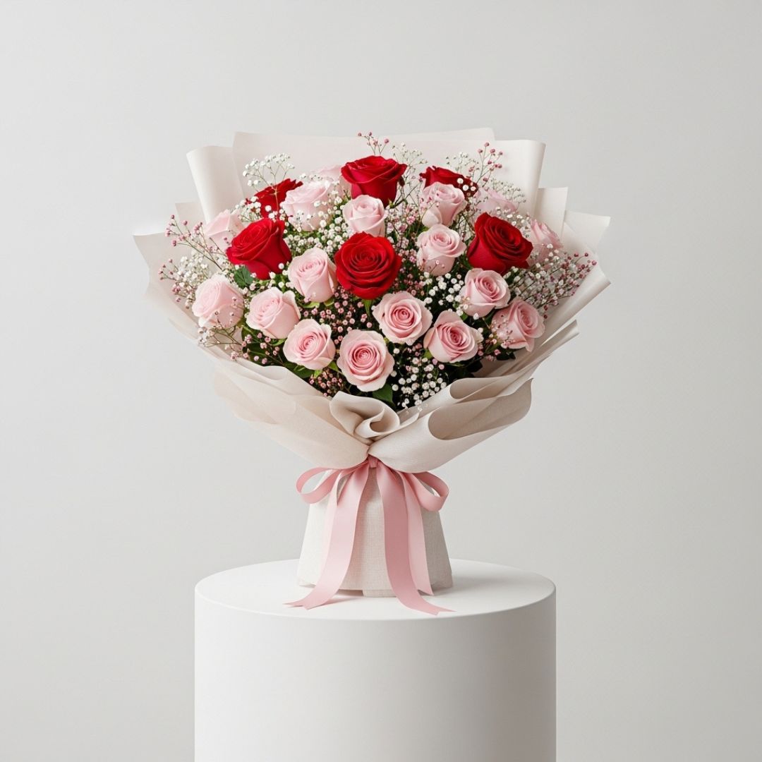 Mother's Day Special Pink & Red Rose Bouquet