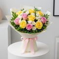 Pink & Yellow Rose Bouquet
