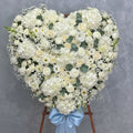 White Roses Hydrangea Sympathy Heart