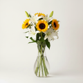 White Lilies Sunflowers Bouquet