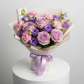Purple Eustoma Roses Bouquet